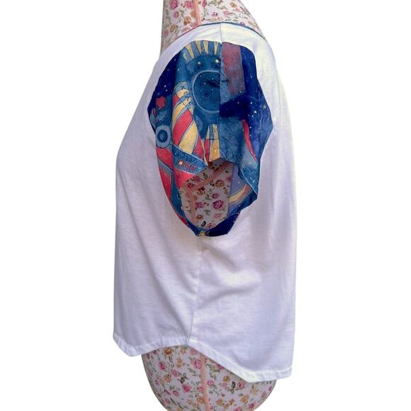 Vintage 70's Pisces T-Shirt Celestial Zodiac Astrological Boho Crop Top size XL - Picture 5 of 11